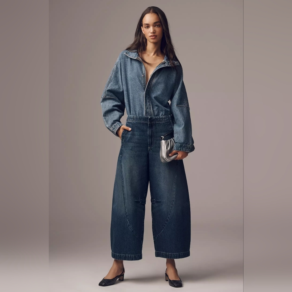 Pilcro Anthropologie Curve High-Rise Tapered Barrel Jeans NWT size 26